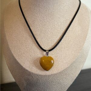 Orange Crystal Heart Necklace